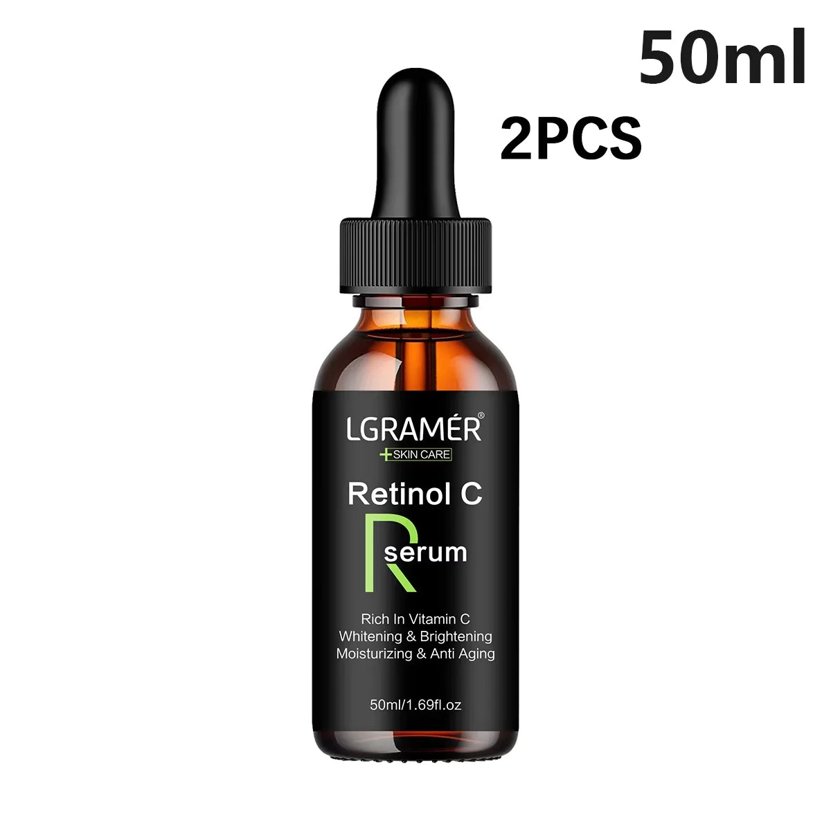 LGRAMER Retinol C serum bottle with dropper on a white background