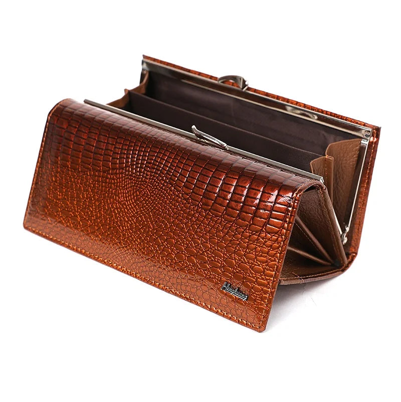 Brown textured wallet on a white background