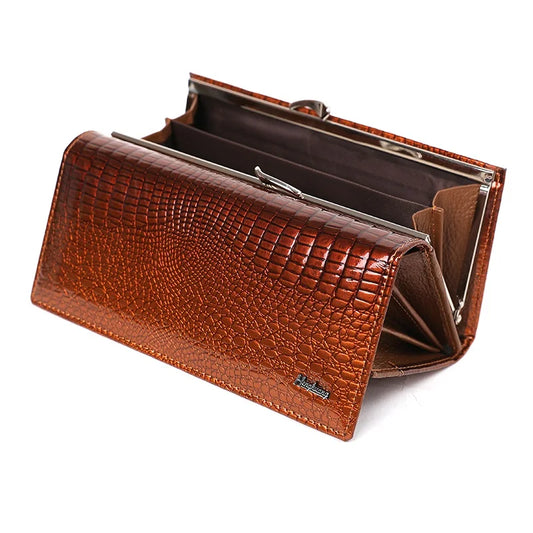 Brown textured wallet on a white background