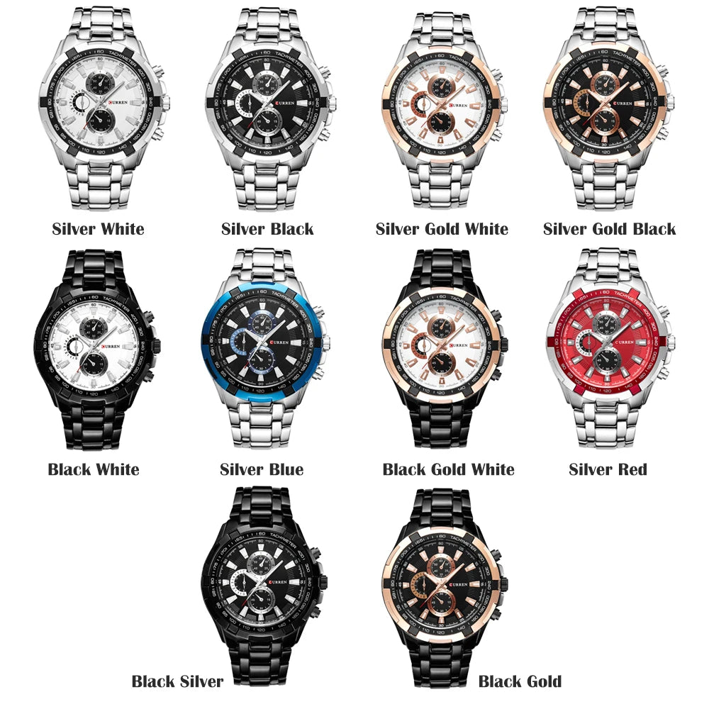 Grid of watches in various colors and designs on a white background