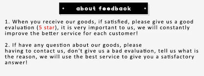 Text feedback request for product satisfaction and improvement on a white background