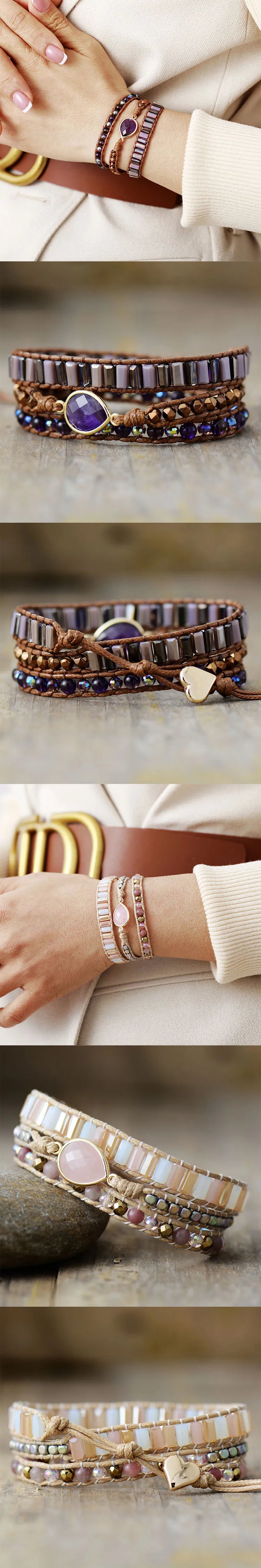 Collection of bracelets on a neutral background