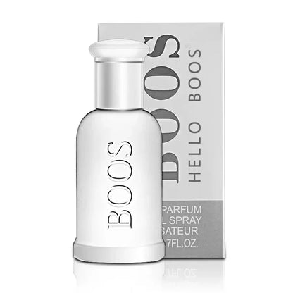 BOOS perfume bottle and packaging on a white background