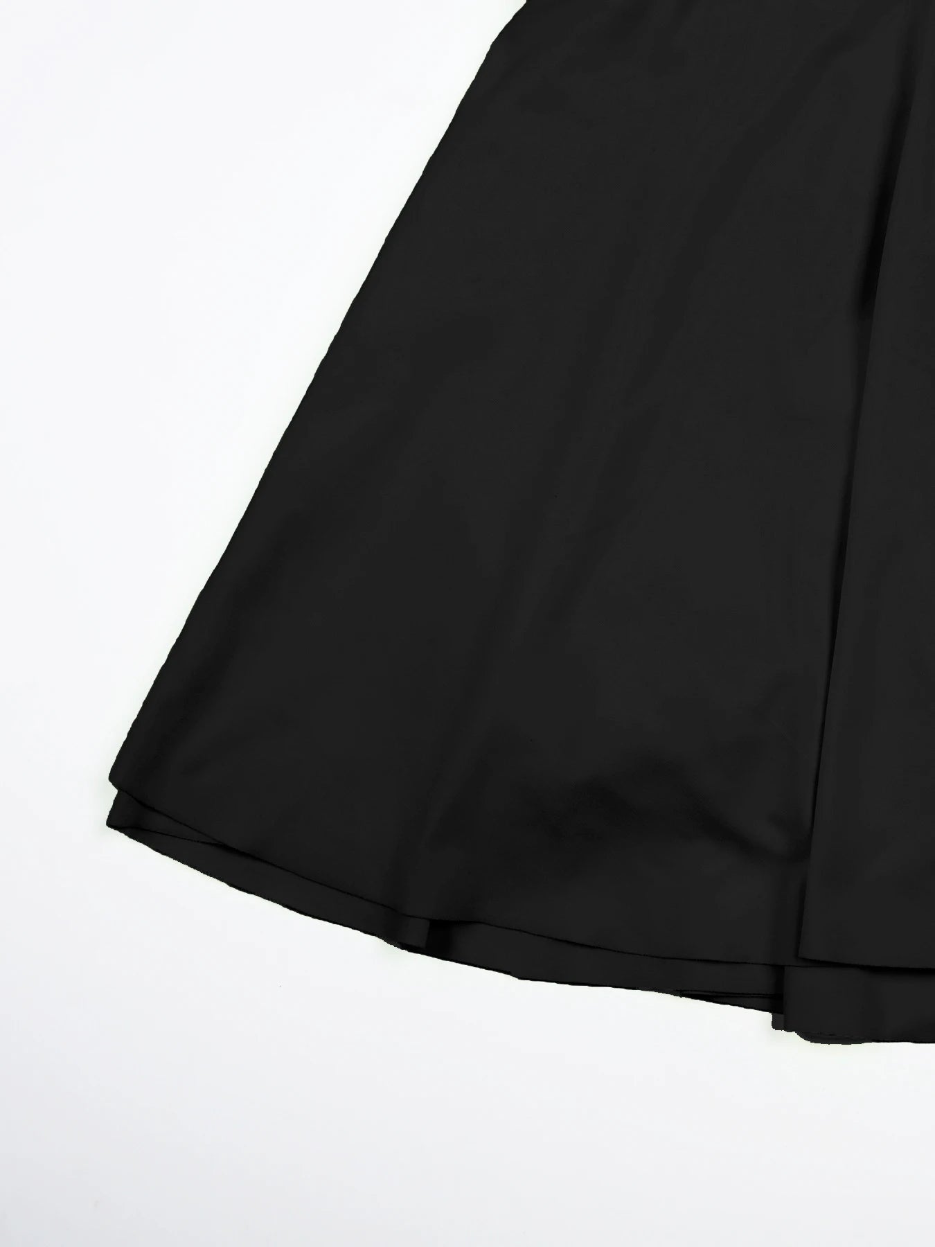 Black fabric on a white background