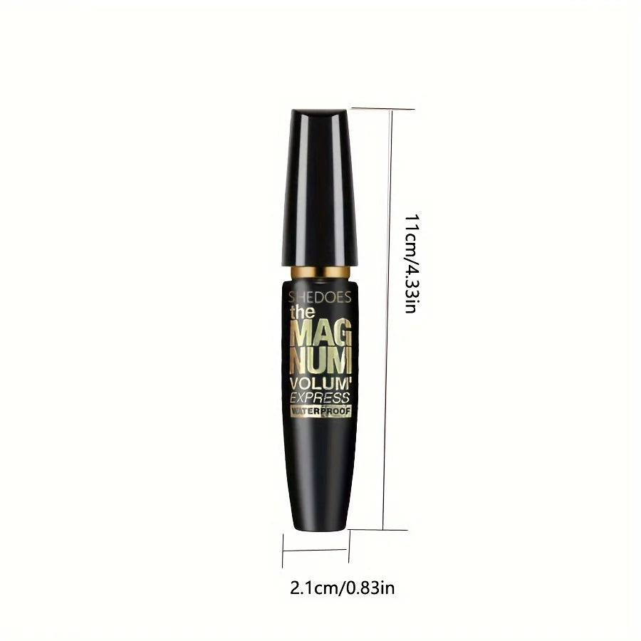 Mascara with measurements on a white background