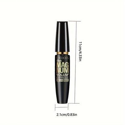 Mascara with measurements on a white background