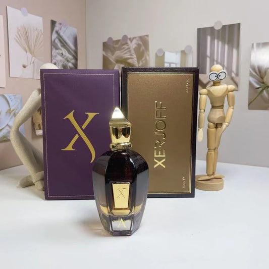 Xerjoff perfume bottle with packaging on a white surface