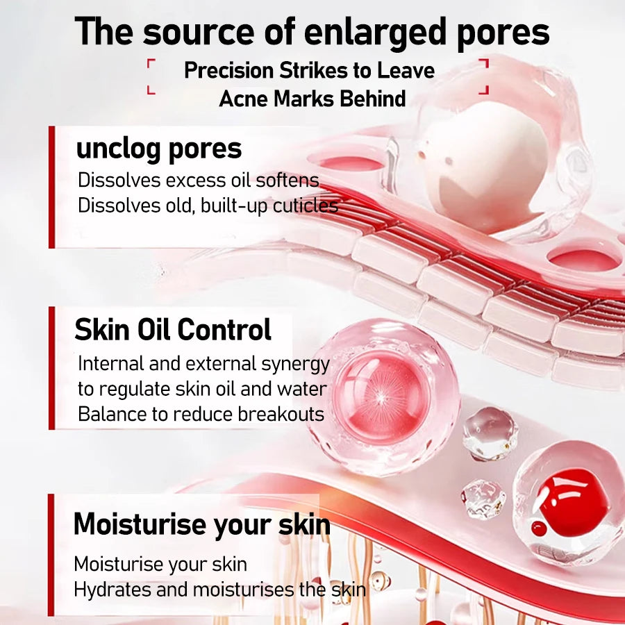 Product illustration with text on skin care benefits and features.