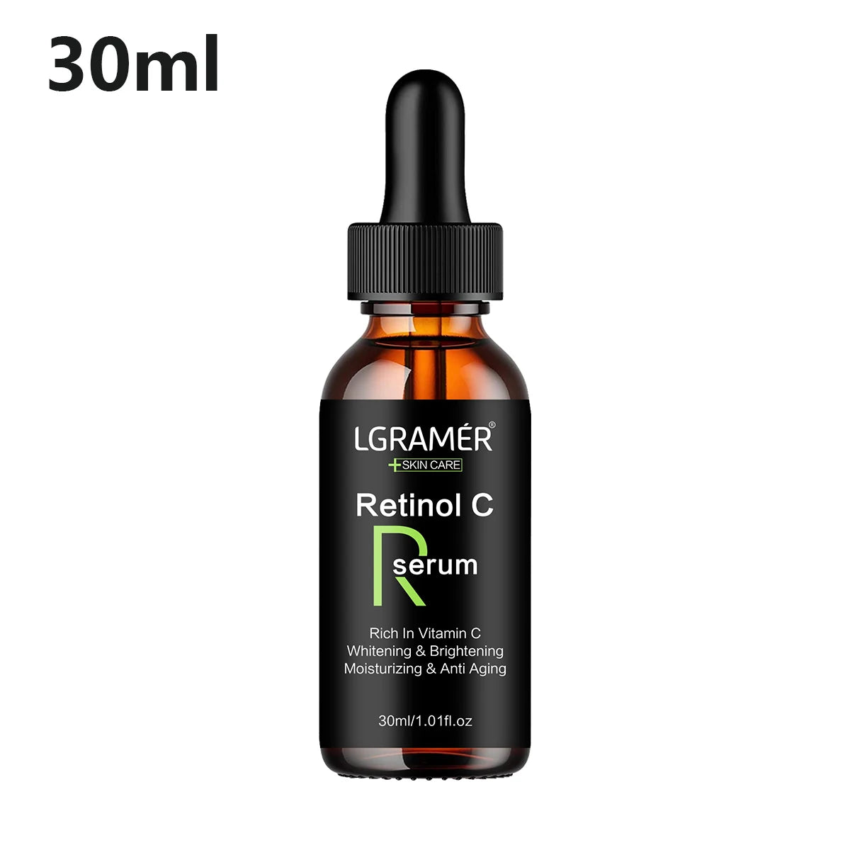 LGRAMER Retinol C serum bottle with dropper on a white background