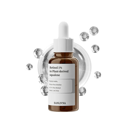 Brown bottle with dropper labeled 'Sanlivna' on a white background