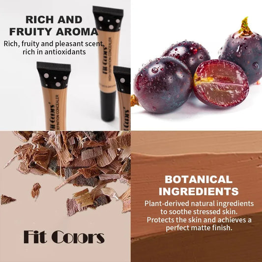 Cosmetic product with botanical ingredients and text about aroma and finish.