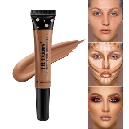 Fit Colors high definition concealer with application on a model's face