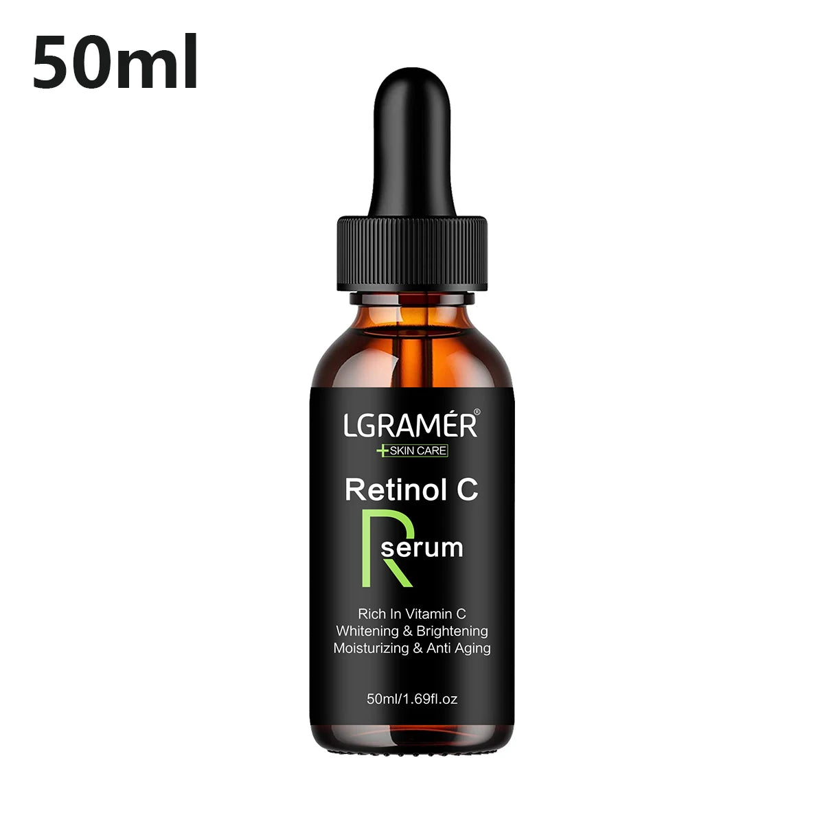 LGRAMER Retinol C serum bottle with dropper on a white background