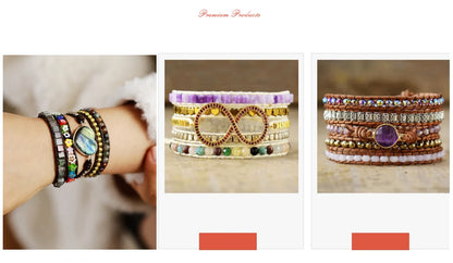 Three different styles of bracelets displayed on a white background.