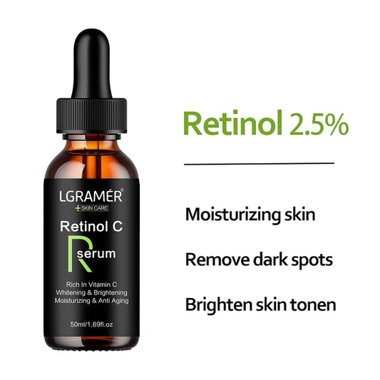 LGRAMER Retinol C serum bottle with dropper on a white background