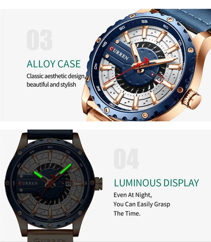 Two watches with alloy cases and luminous displays on a white background