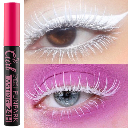 Eyelash product with close-up of eyes wearing false eyelashes