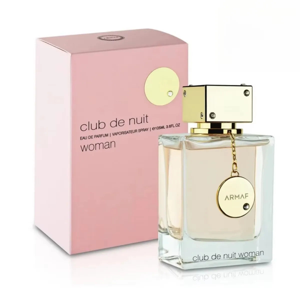 Armaf Club de Nuit woman perfume bottle and packaging on a white background