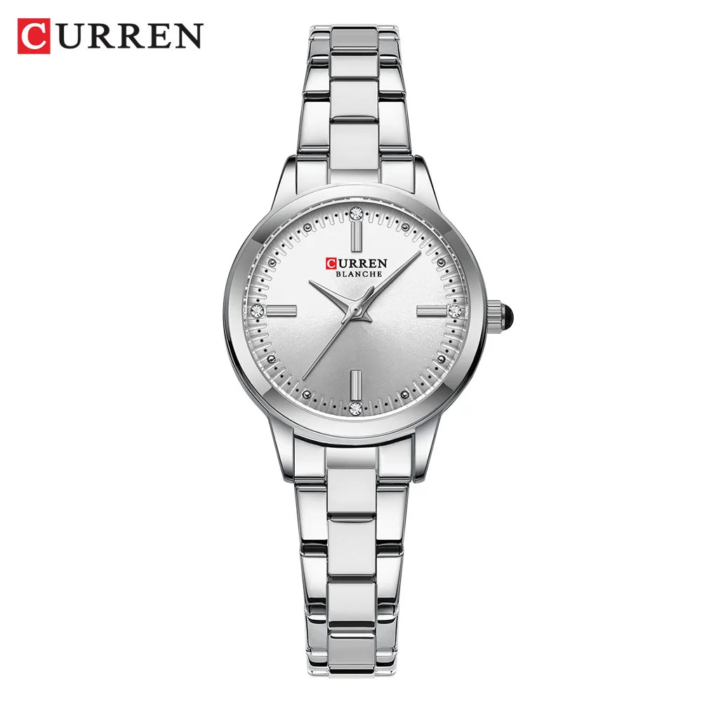 Silver Curren watch on a white background