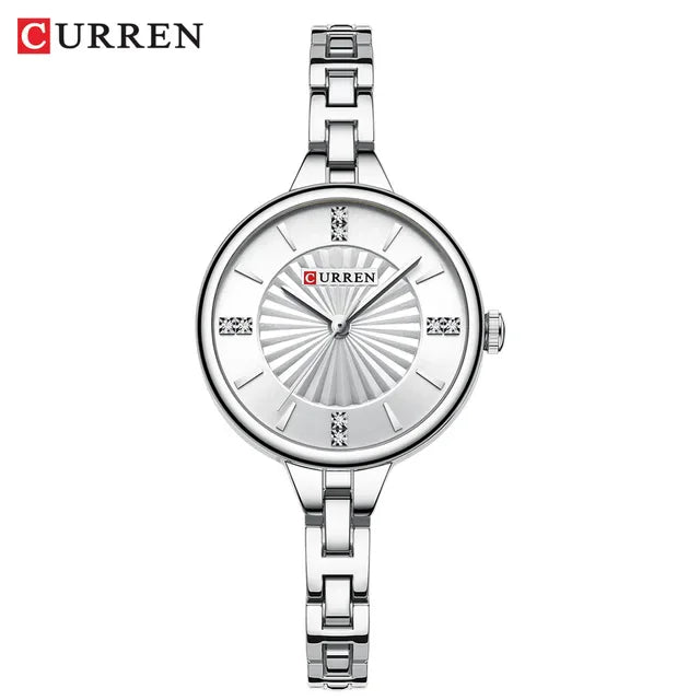 Silver Curren watch on a white background