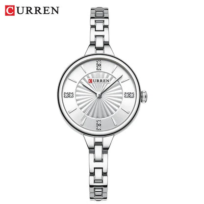 Silver Curren watch on a white background