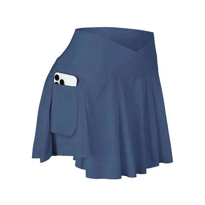 Blue skirt with a pocket on a white background