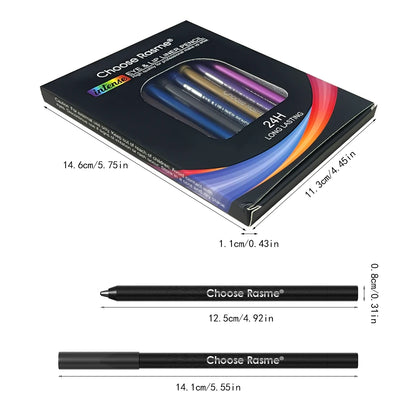 Box of Choose Rasme pens with pen dimensions displayed