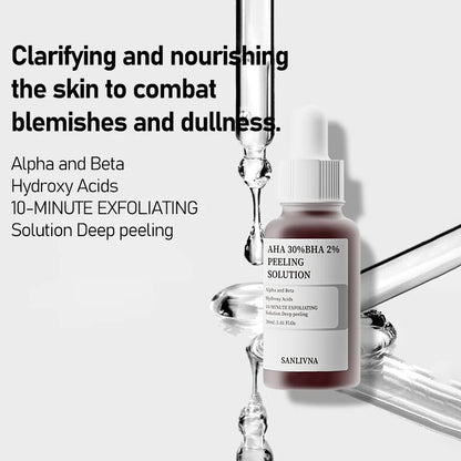 Sanlivina peeling solution bottle with text on a white background