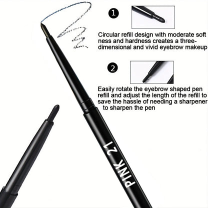 Eyebrow shaping pen with refill mechanism on a white background