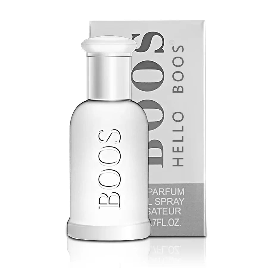 BOOS perfume bottle and packaging on a white background