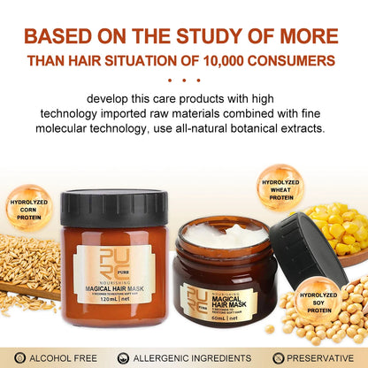 Hair care product with ingredients and text about consumer study and product development