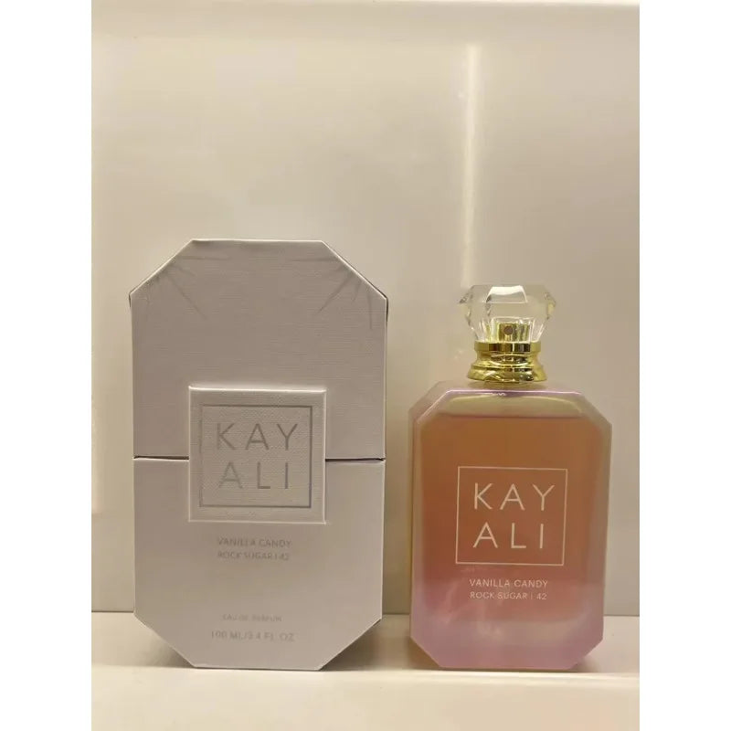 Kay Ali perfume bottle and packaging on a neutral background