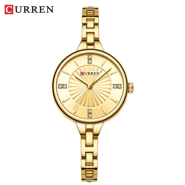 Gold Curren watch on a white background