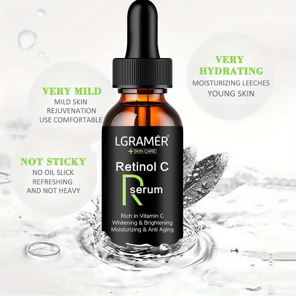 LGRAM® Retinol C serum bottle with dropper on a white background
