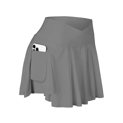 Gray skirt with a pocket on a white background