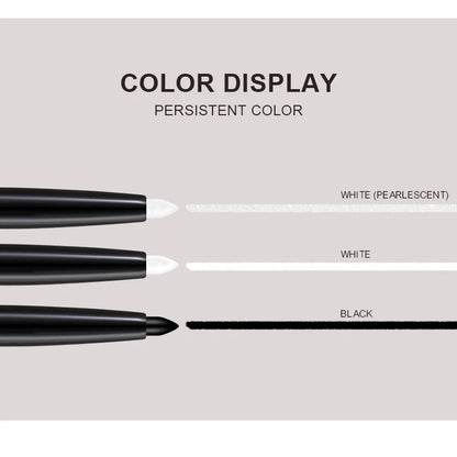Color display of white, black, and pearlized white on a gray background